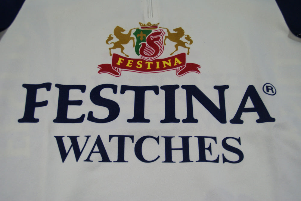 Maillot vélo rétro Festina Peugeot Sibille