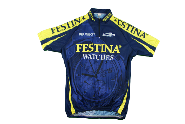 Maillot vélo rétro Biemme Peugeot Festina