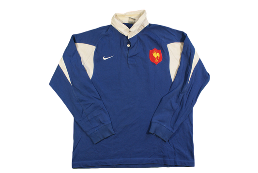 Polo rugby rétro équipe de France Nike manches longues