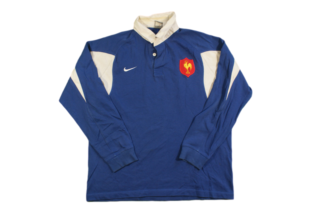 Polo rugby rétro équipe de France Nike manches longues