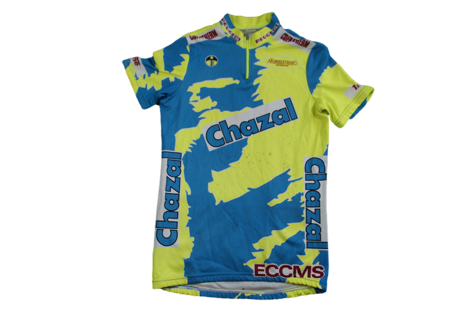 Maillot Cyclisme Vintage – Jaune Lycra – Taille 6 – Années 80/90