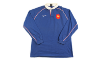 Polo rugby vintage équipe de France bleu manches longues