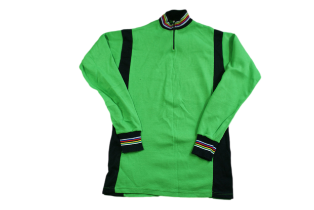 Maillot vélo rétro manches longues vert