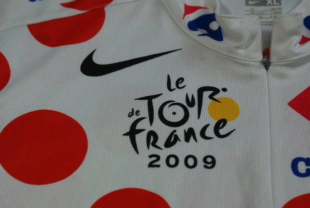 Maillot à pois vélo rétro Nike Tour de France 2009 Carrefour