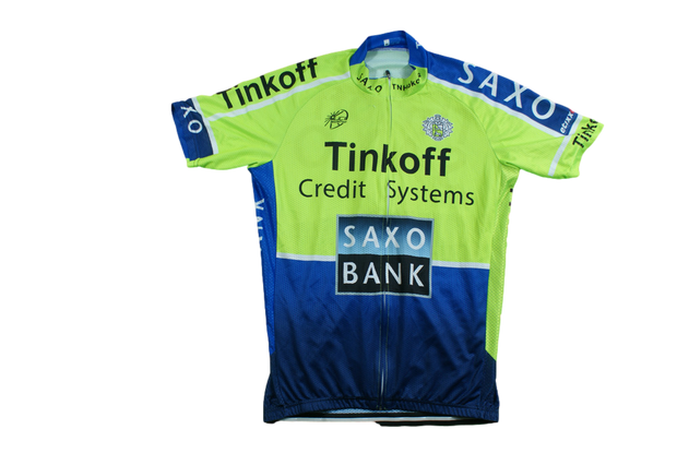 Maillot vélo vintage Saxo Bank Tinkoff