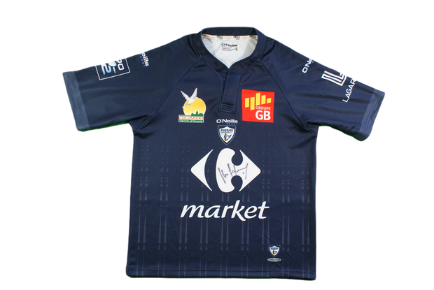 Maillot rugby rétro Colomiers Rugby O'Neills dédidacé