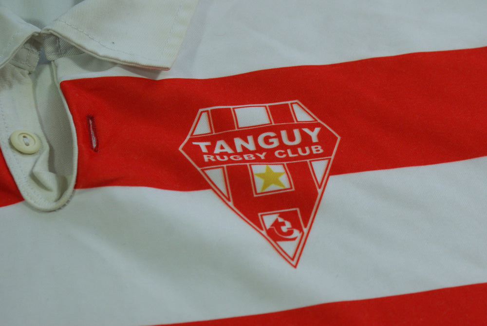 Maillot De Rugby Tanguy – Gladiasport – Vintage – Blanc Et Rouge – Taille L
