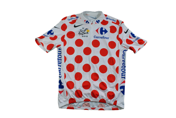 Maillot à pois vélo rétro Nike Tour de France Carrefour