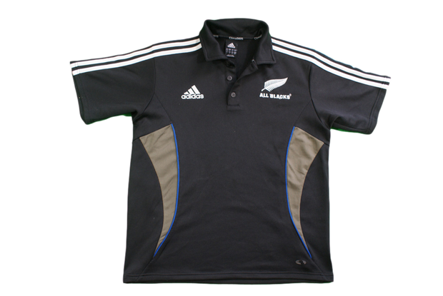 Polo rugby rétro All Blacks Nouvelle-Zélande Adidas