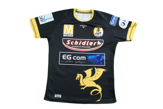 Maillot rugby rétro RC Metz Shemsy N°2 Capucine