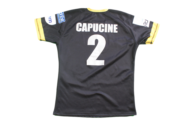 Maillot rugby rétro RC Metz Shemsy N°2 Capucine