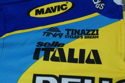 Maillot vélo rétro Tinazzi Selle Italia Peugeot Adidas Mavic