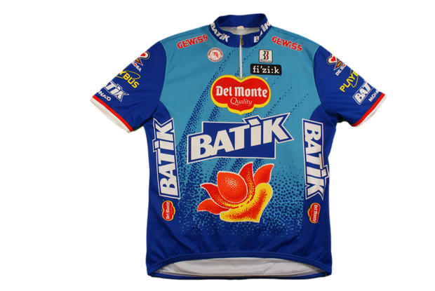 Maillot vélo vintage Biemme Batik Del Monte Gewiss