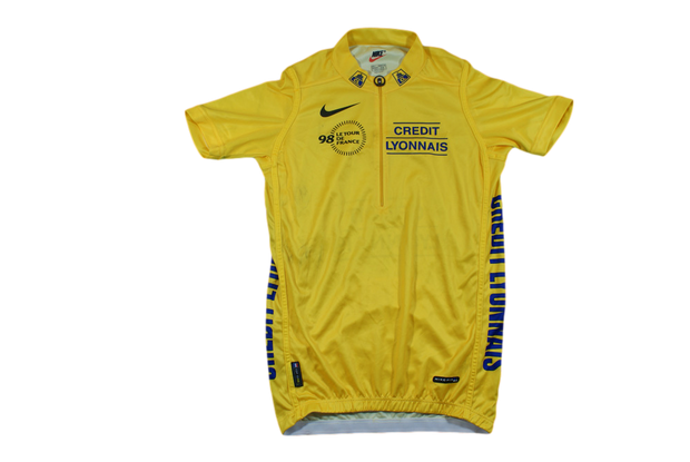 Maillot vélo vintage Nike LCL Crédit Lyonnais Tour de France 1998 maillot jaune