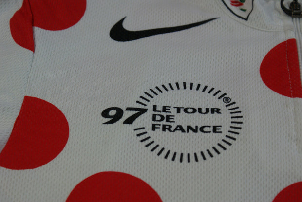 Maillot vélo rétro Nike Champion Tour de France 1997 Maillot à pois