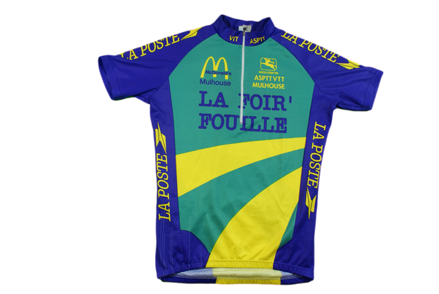 Maillot vélo rétro Giordana La Poste La foir'fouille McDonald's Mulhouse