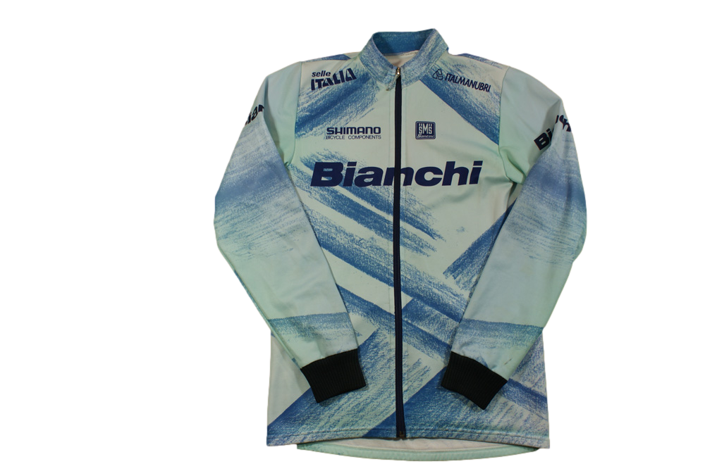 Veste vélo rétro Santini Bianchi Shimano