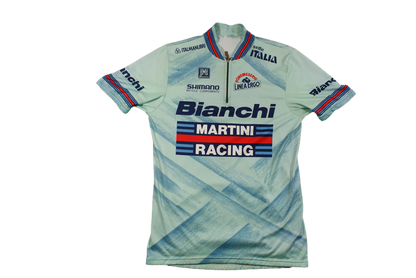 Maillot cyclisme vintage Santini Martini Racing Shimano Bianchi