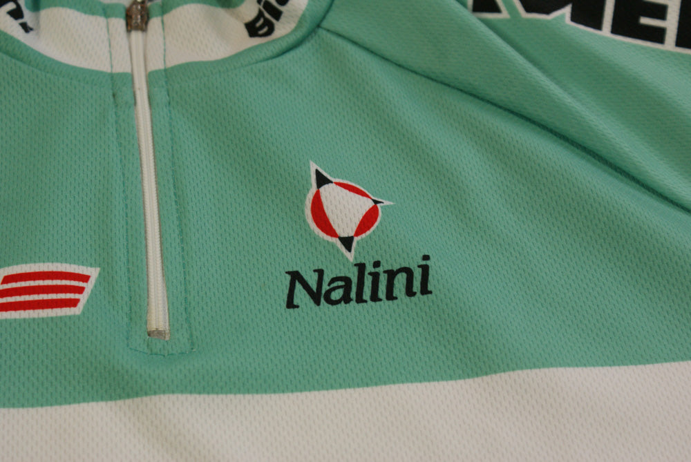 Maillot Cycliste Nalini Bianchi Scania Elite Homme - Vert/Blanc - Taille XL - Occasion Bonne état (petits Trous)