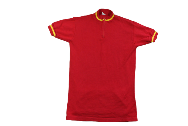 Maillot vélo rétro manches courtes rouge