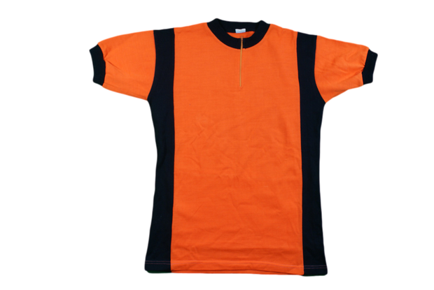 Maillot cyclisme rétro manches courtes orange