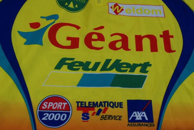 Maillot vélo rétro Nalini Géant Feu vert Fiat Sport 2000 Axa Weldom