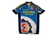 Maillot vélo rétro Festina Peugeot Sibille
