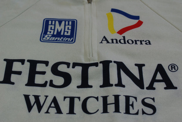 Maillot cyclisme vintage Santini Festina Andorra