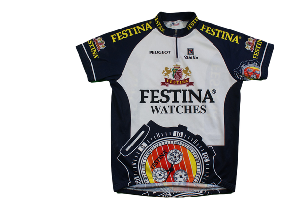 Maillot vélo vintage Sibille Festina Peugeot