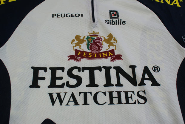 Maillot vélo vintage Sibille Festina Peugeot