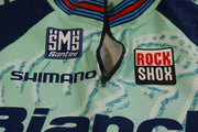 Maillot vélo rétro Santini Rock Shox Shimano Bianchi