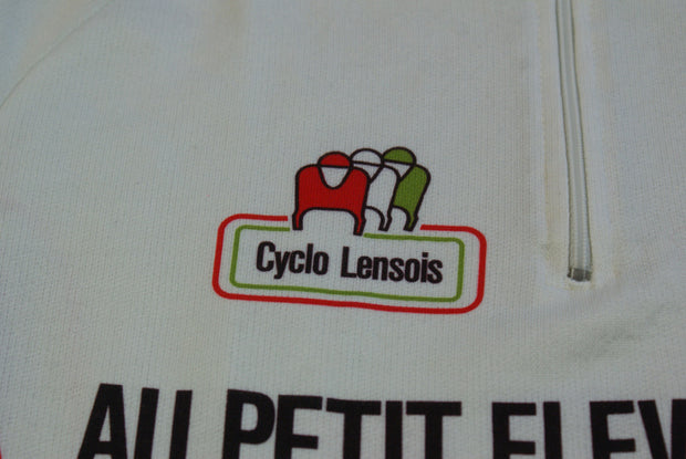 Maillot vélo vintage LJ Volon Volvo Au petit élevage Cyclo Lensois Café des sports