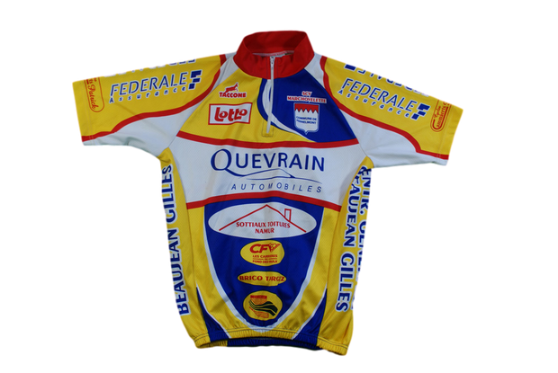 Maillot cyclisme vintage Vima Lotto Fernelmont Taccone Quevrain