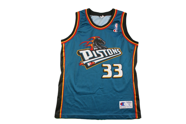 Maillot basket vintage Pistons Détroit N°33 Hill NBA