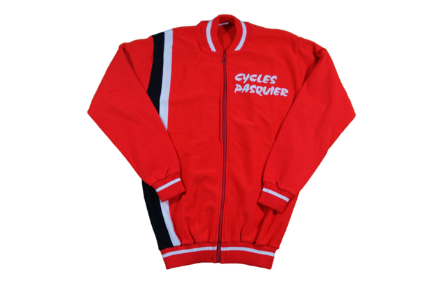 Veste vélo rétro Tricots du rocher Cycles Pasquier