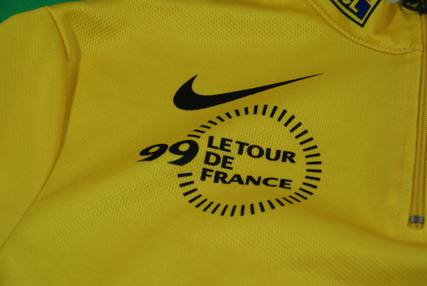 Maillot jaune vélo rétro Tour de France 1999 Nike Crédit Lyonnais