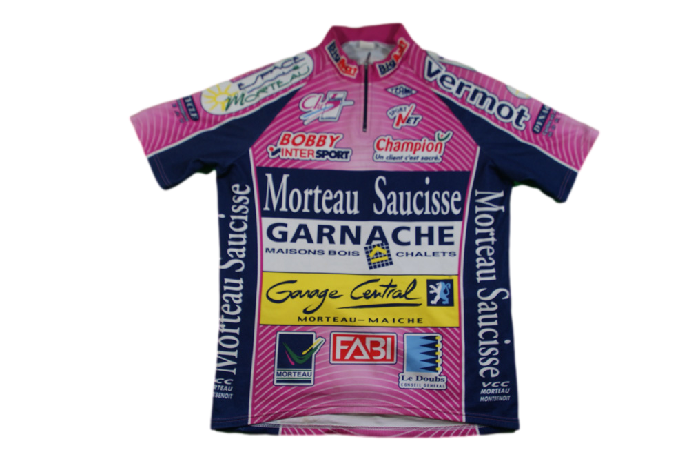 Maillot vélo vintage Intersport Morteau saucisse Champion