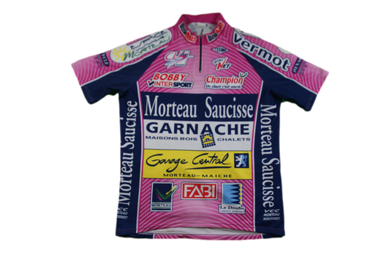 Maillot vélo vintage Intersport Morteau saucisse Champion