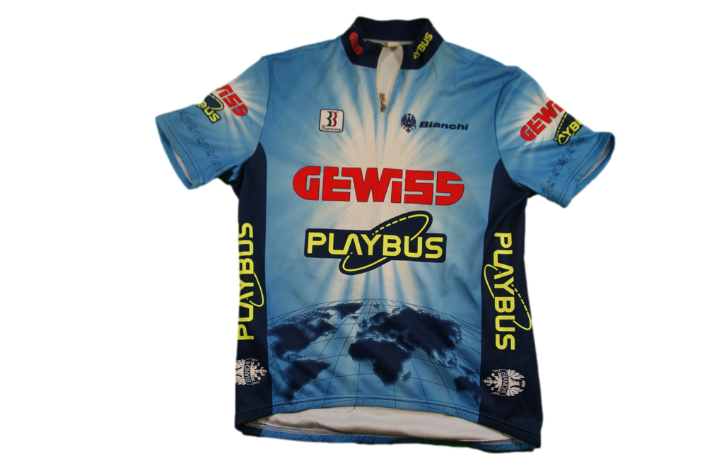 Maillot vélo rétro Gewiss Bianchi Biemme Playbus