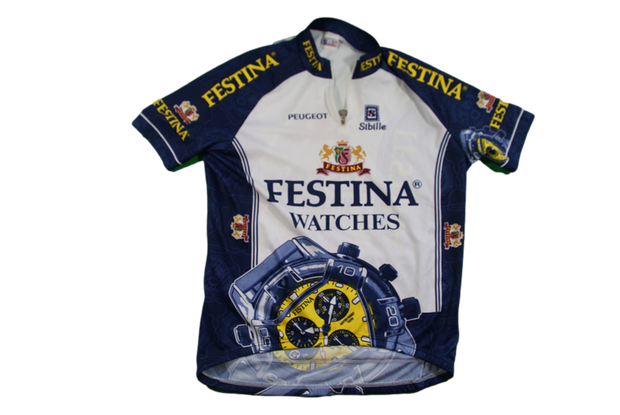 Maillot vélo rétro Festina Sibille Peugeot