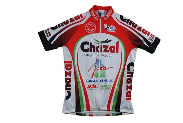 Maillot vélo rétro MS Tina Chazal Made in Jura Avia Dole