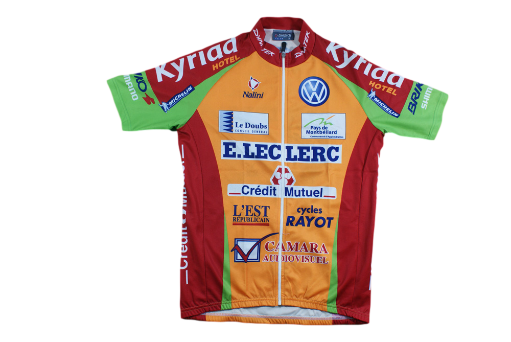 Maillot vélo rétro Nalini E.Leclerc Crédit Mutuel Kyriad