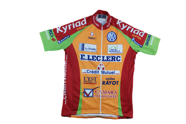 Maillot cyclisme vintage Nalini Kyriad Crédit Mutuel E.Leclerc