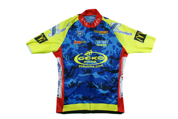 Maillot vélo rétro Crédit Mutuel Geko Bikes Intermarché