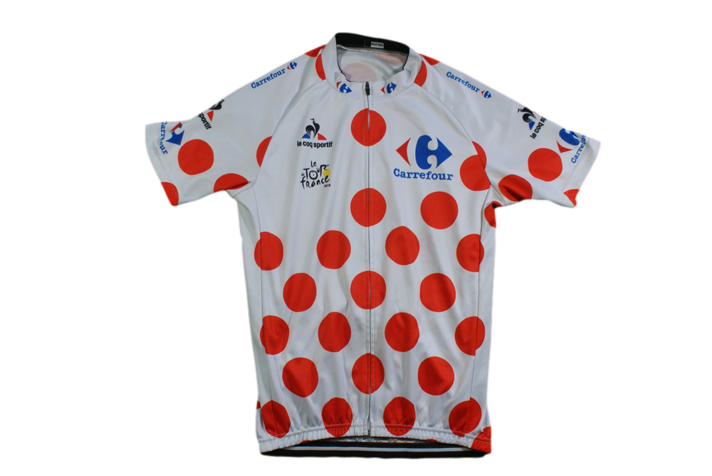 Maillot Cycliste Velo Tour De France Pois Rouges Carrefour T - 7,99