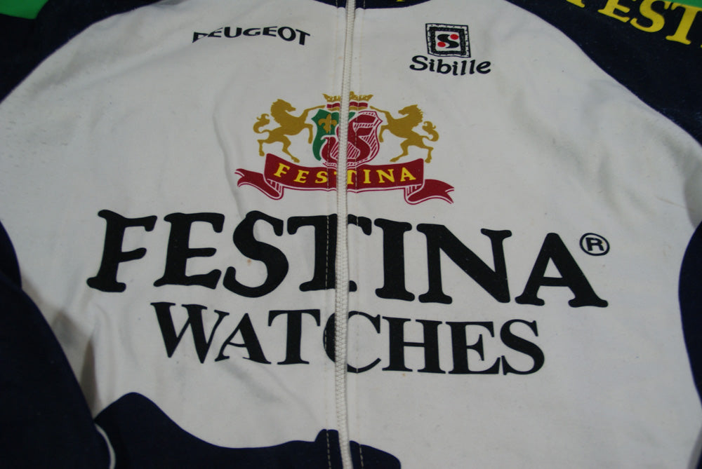 Veste Cycliste Vintage Festina – Sibille – Hiver – XXL – Virenque Peugeot