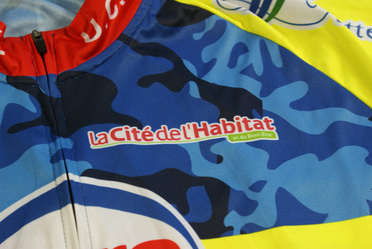 Maillot cyclisme vintage Cora Geko Bikes Crédit Mutuel