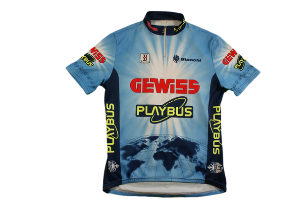 Maillot vélo rétro Biemme Gewiss Bianchi Playbus