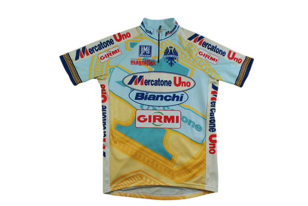 Maillot vélo rétro Santini Bianchi Mercatone Uno