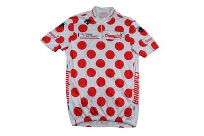 Maillot à pois vélo rétro Champion Tour de France Descente